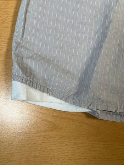 Diesel Embroidered Short Sleeve Button Up Shirt - Mens Sz M - Blue Grey Stripe