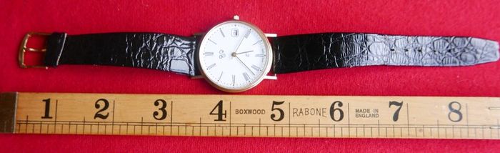 Rjw 9ct Gold 375 Cased Mens Swiss Made Wristwatch (works Perfectly)