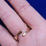 Adjustable ring with faceted blue Agate stone & gold plated setting Image 7