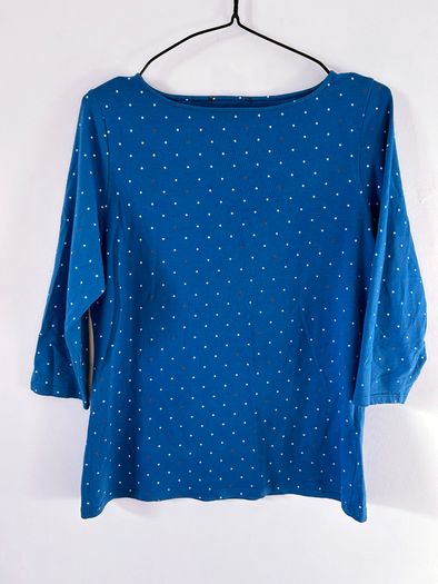 MARKS & SPENCER Ladies Blue Sleeved Polka Dot Top