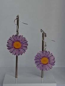 Aster Purple Daisy Flora Earrings