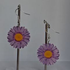 Aster Purple Daisy Flora Earrings
