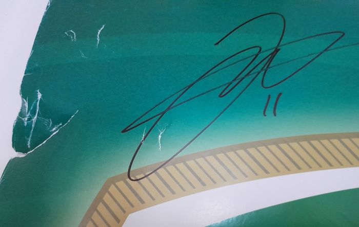 Ireland football poster signed by six ex players