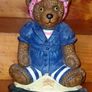 Vintage Wright Studios Cast Iron Teddy Doorstop Image 4