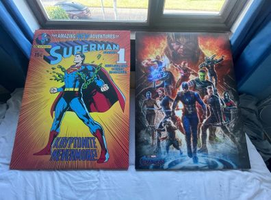 Large Superman and Avengers canvas