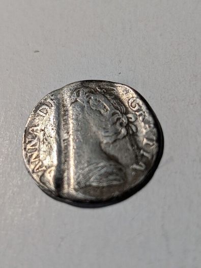Silver Queen Anne Sixpence.