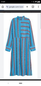 H&M Edition blue striped dress size UK 6