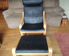 Scandinavian Armchair, and Footstool.
