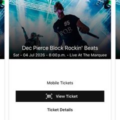 3 x Block Rockin Beat Tickets live at the Marquee