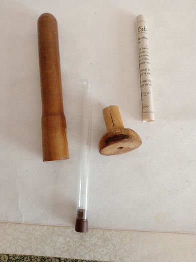 Antique French Albuminometer. Wood & Glass. Original Instructions