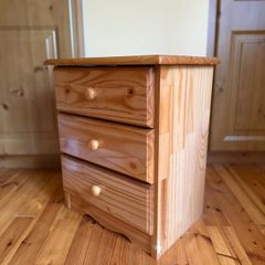 3 solid wooden drawer units