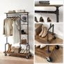 Industrial Clothes Rack with Shelves and Wheels Image 2