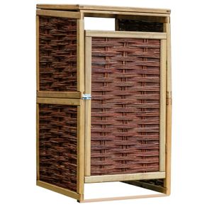 Single Bin Shed Pinewood and Wicker