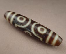 Antique 6 Eyes Himalayan Tibetan Agate Dzi Bead Amulet