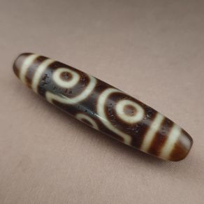 Antique 6 Eyes Himalayan Tibetan Agate Dzi Bead Amulet