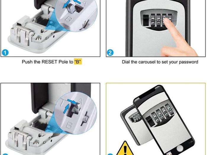 Key Safe Wall Mounted - Key Lock Box - Keysafe Outside Police Approved-IMURZ Lockbox-Outdoor Key Safe- Key Box Outdoor Indoor to Share