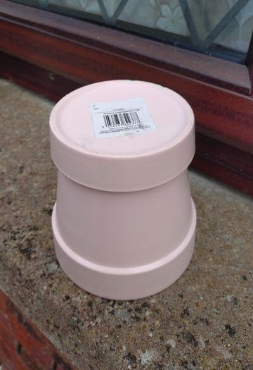 Light Pink & White Plant Pots.
