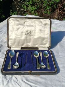 5 X Cooper Bros Shell Pattern Sterling Silver Teaspoons