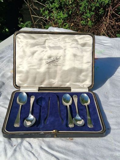 5 X Cooper Bros Shell Pattern Sterling Silver Teaspoons