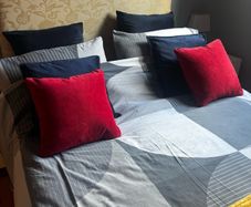 Free Double bed plus designer  headboard