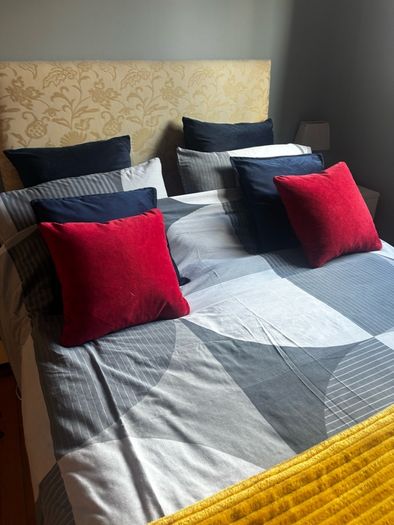 Free Double bed plus designer  headboard