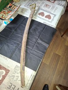 Antique Curved Sword with Brass Hilt, Postage Available