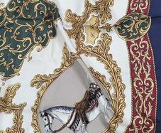 Vintage Ostinelli 100% Silk Made in Italy Equestrian Theme Scarf