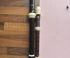 Treble and descant aulos recorders