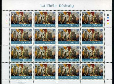 2006 Ireland St Patrick Day Commemorative Stamp Plate 1A1A1A1A Sheetlet Mint Never Hinged (MNH)