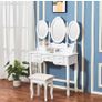 BRAND NEW 7 Drawers Retro Carved Dressing Table With Stool,Tri-Fold,Adjustable Makeup Mirrors,Europe Style Bedroom Furniture Image 2