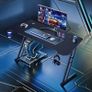 Gaming Desk 120 x 60cm Large Computer Table PC for Home Office Metal Frame with Cable Tray and Headphone Hook Image 2