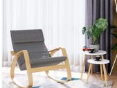 BRAND NEW Sedia A Dondolo Poltrona Relax Reclinabile Chaise Longue Grigio Recliner Lounge Chair