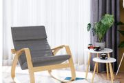 BRAND NEW Sedia A Dondolo Poltrona Relax Reclinabile Chaise Longue Grigio Recliner Lounge Chair