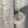 Little John Rocha white fur with flower pattern Pram suit Sz 3-6 mths EUC Image 3