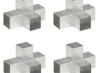 main image for ad Post Connectors 4 pcs x Shape Galvanised Metal 91 x 91 mm