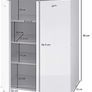 Shoe Cupboard 2 Door / 60 x 90 x 35 CM White Front High Shine 12 Pairs of shoes Image 3