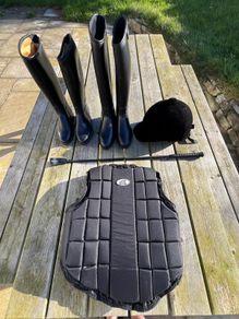 Horse Riding Gear, Boots, Whip, Helmet & Body Vest Protection