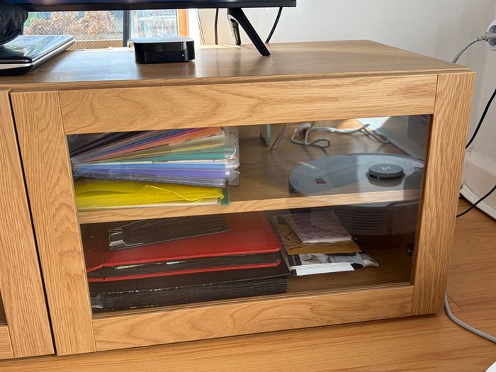 BESTA IKEA TV cabinet with SINDVIK glass doors