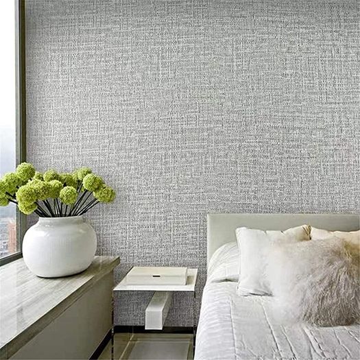 40cmx300cm Faux Grasscloth Peel Stick Wallpaper Fabric Self-Adhesive Wallpaper Stickers Door Sticker Counter Top Grey Liners Wallpaper MULTIPLE SIZES AVAILABLE (FREE SHIPPING)
