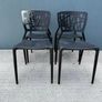 Set of 4 Black Modern Plastic Dining/ Stacking Chairs Image 3