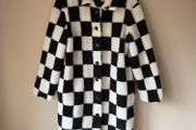 Checkerboard Teddy Oversized Jacket  Size 14