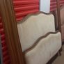 Antique French Oak and Upholstered Queen size bed  circa 1930s in Great condition Image 8