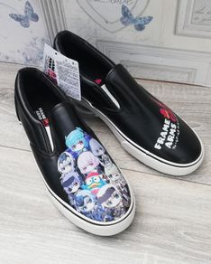 New Japan design ladies slip on sneakers Anime style UK 8