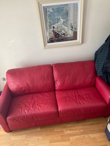 Leather sofa bed