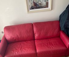 Leather sofa bed