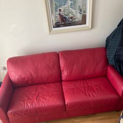 Leather sofa bed