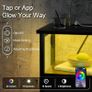 Bedside Table with LED Light, Small Side Table with Charging Station, Nightstand with 2 Fabric Drawers and Open Storage Shelf, Bedside Cabinet for Living Room, Bedroom, Black Image 6