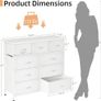 Chest of Drawers with 9 Drawers, Fabric Storage Dresser for Bedroom, Tall Drawer Organizer Image 2