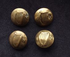 Irish Volunteer  ( IV ) Irish Army Brass Tunic Buttons