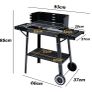Titan BBQ Charcoal Garden Grill on Wheels  Perfect Family Size with Adjustable Cooking Height Image 6